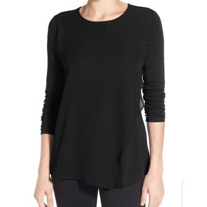 Vince Camuto Asymmetrical Front Mixed MediaTop XXS
